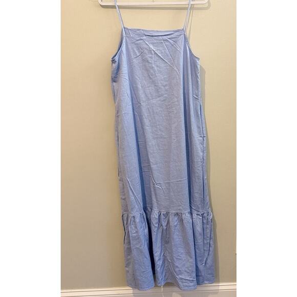 Maxi Dress By Paula Cahen D’anvers Linen Light Blue Summer Chic Size L/3 1866 - Picture 7 of 9
